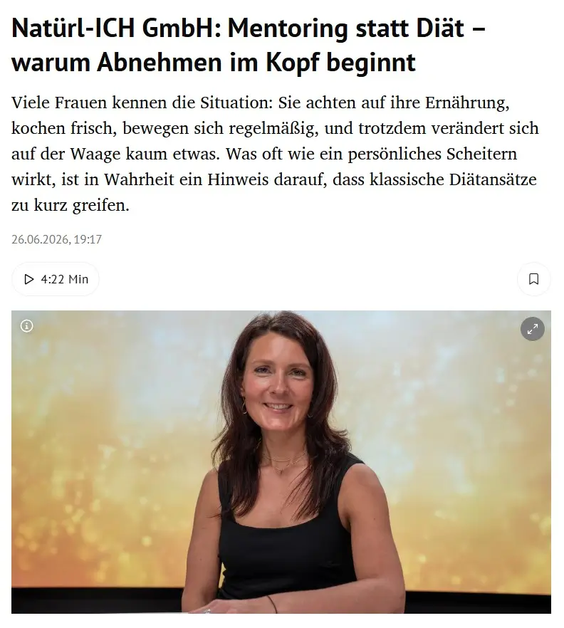 Artikel über Sabine Dürnberger in Kurier