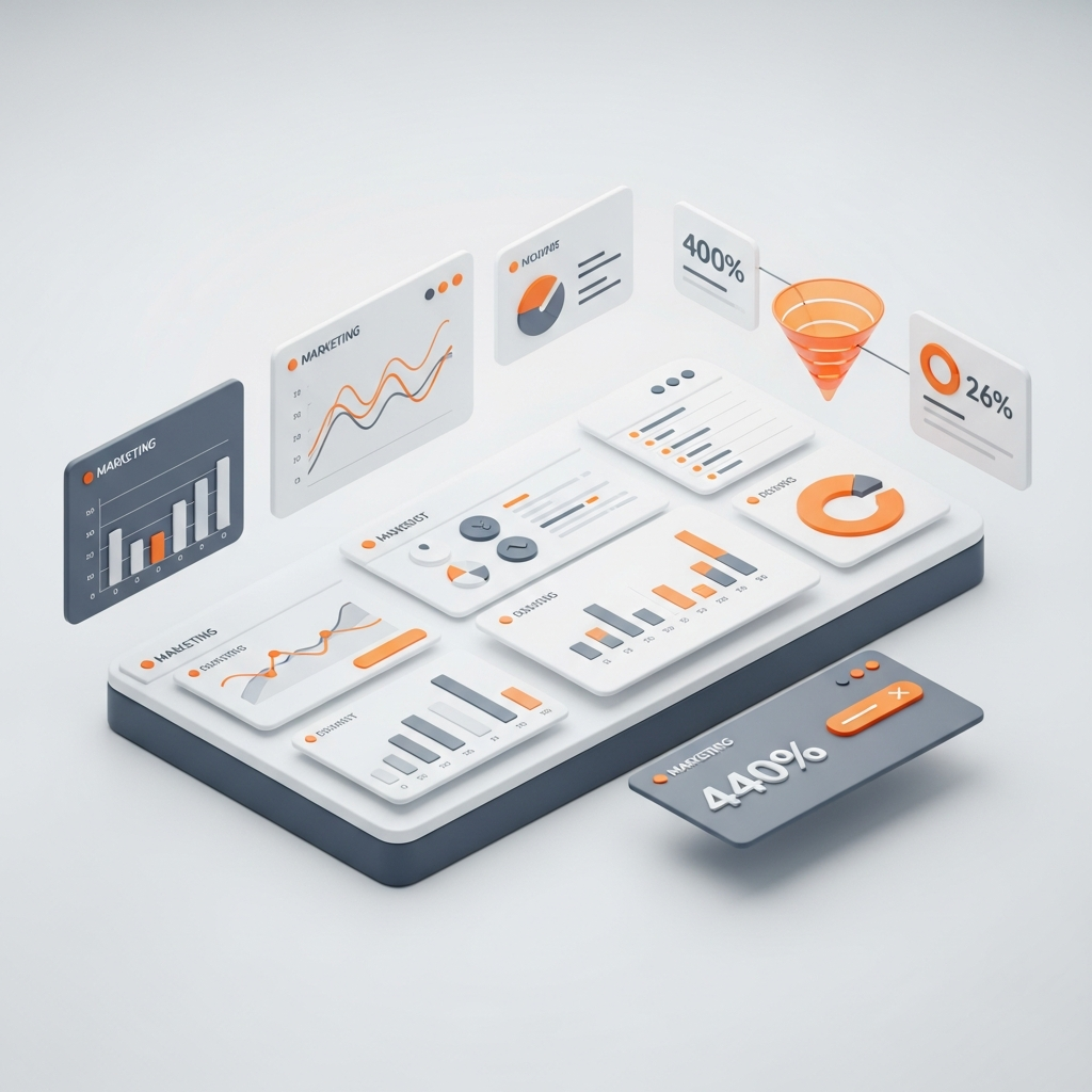 Digital marketing dashboard concept