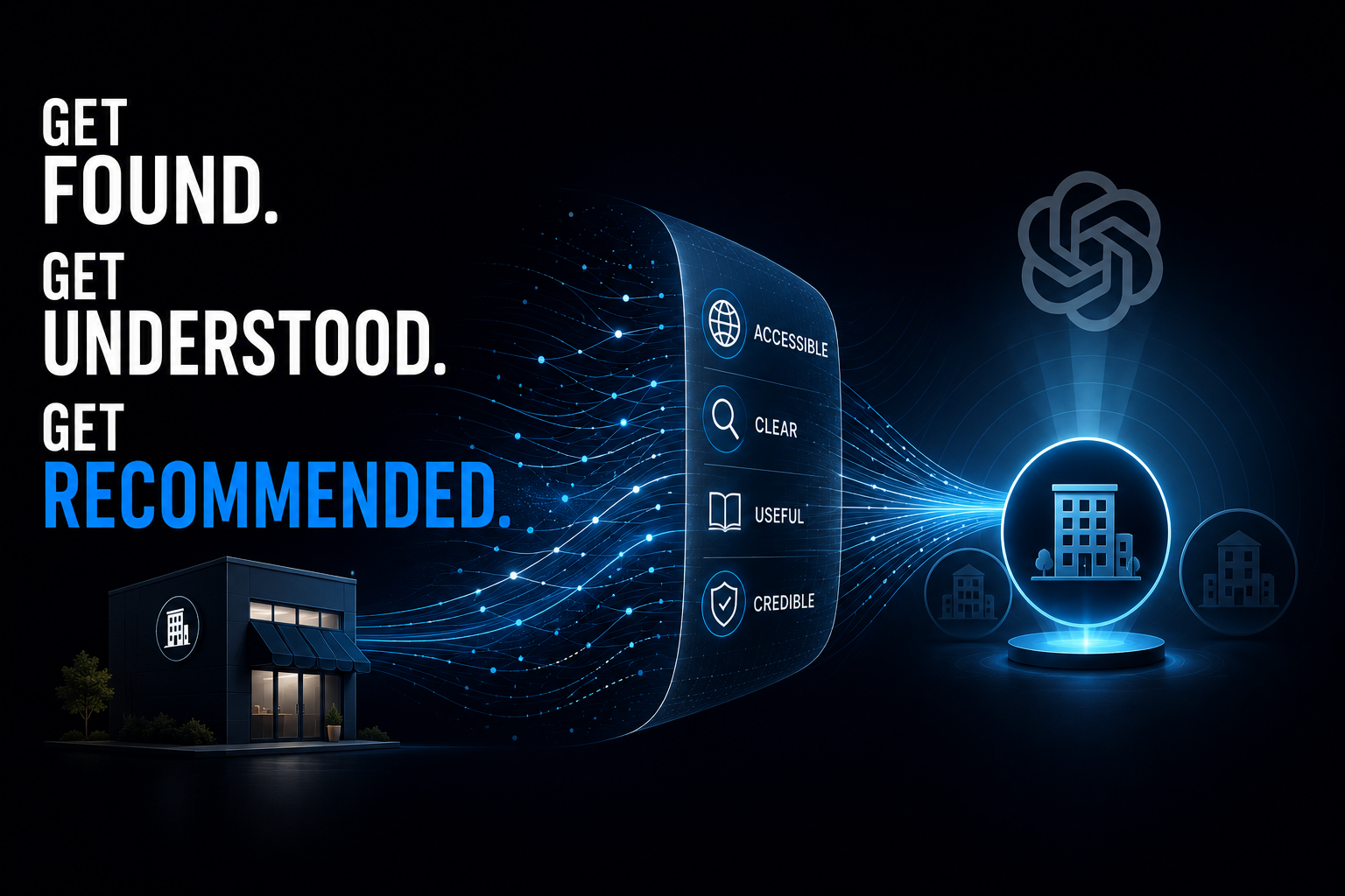 Business becoming more discoverable and recommendable by AI through accessible, clear, useful, and credible information