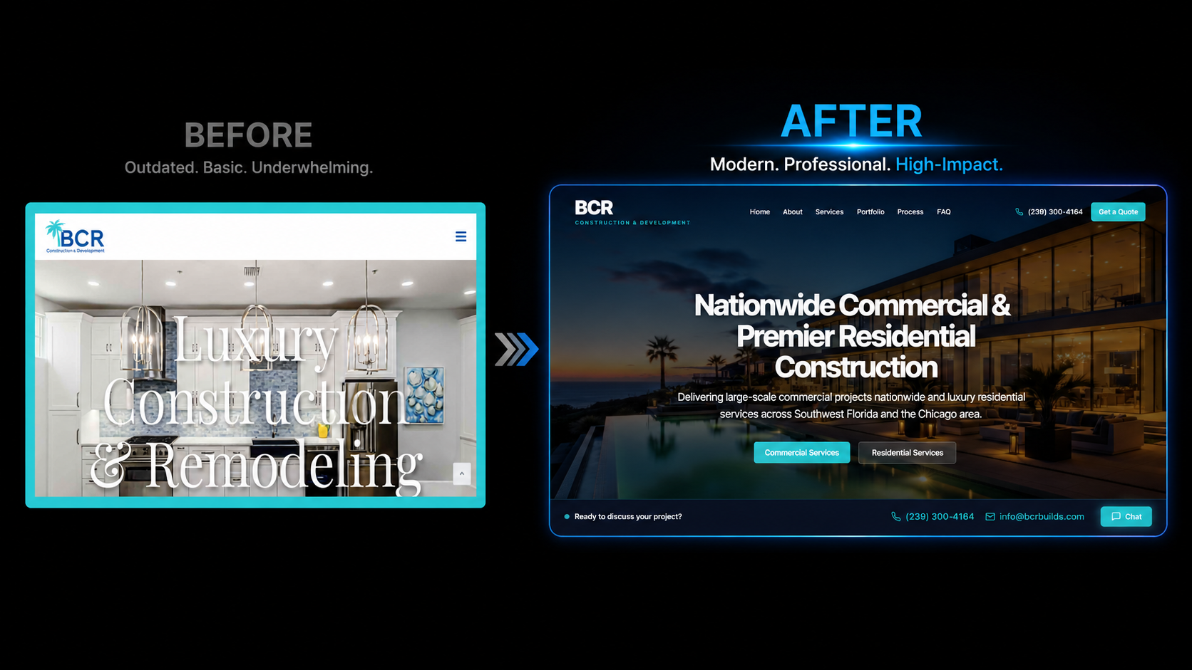 Before and After AI-Powered Website Comparison