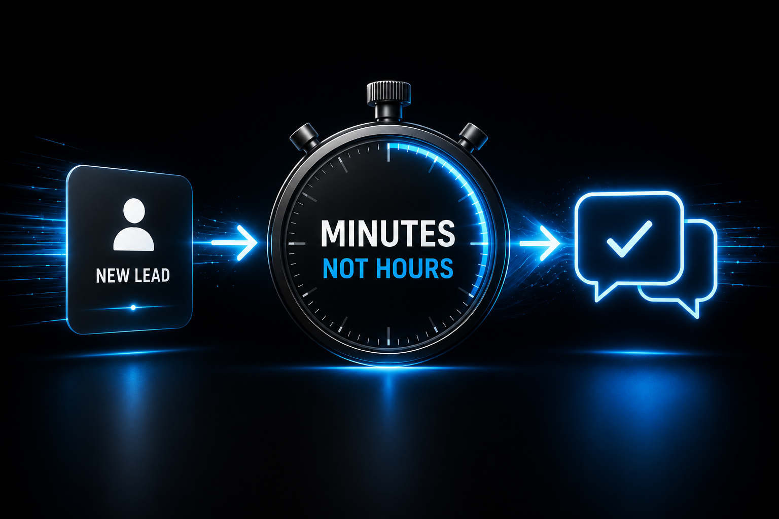New lead moving through a minutes-not-hours response process toward an immediate conversation