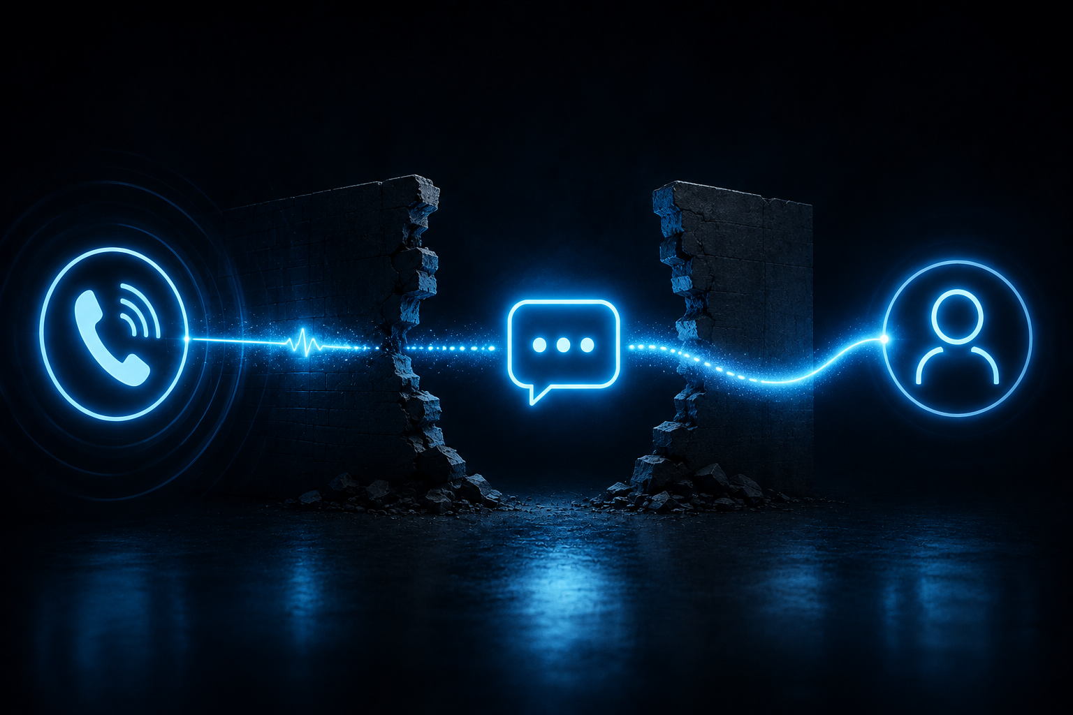 Missed-call text back concept showing an automated text bridging the communication gap between an unanswered call and human follow-up