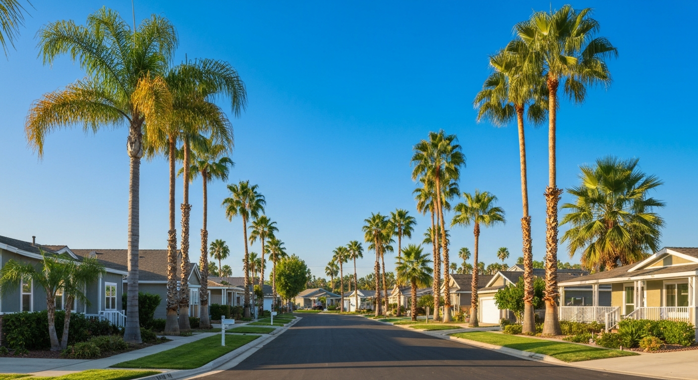 Beautiful modern manufactured home community in California