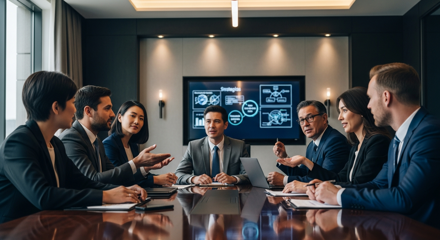 Diverse corporate boardroom