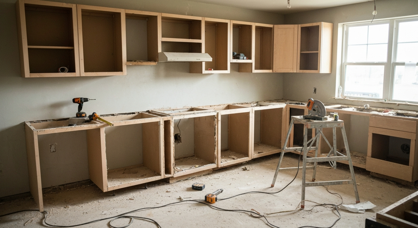 Kitchen renovation work in progress