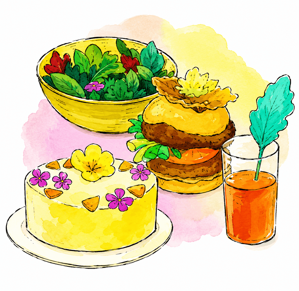 Healthy Comfort Foods Illustration