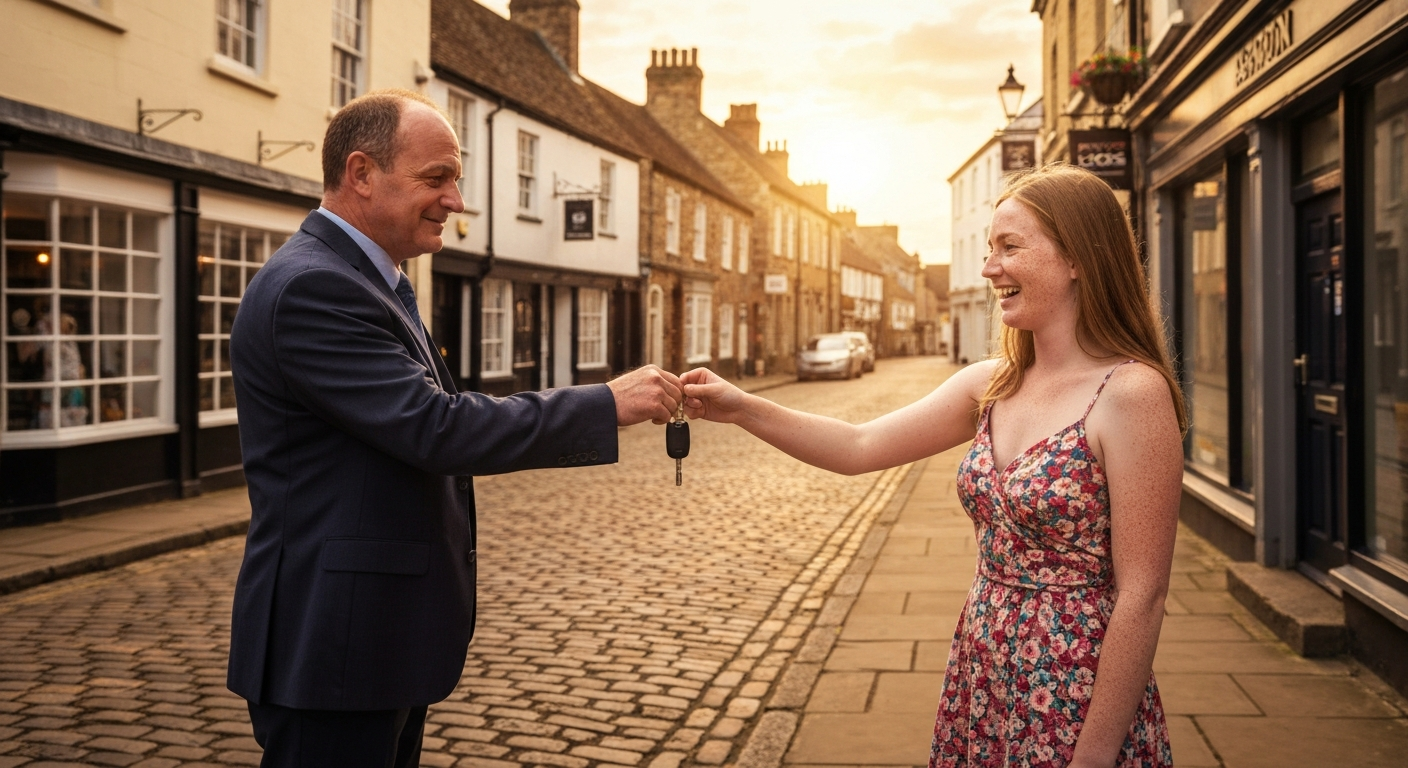 Car keys handover in Ashbourne, Derbyshire