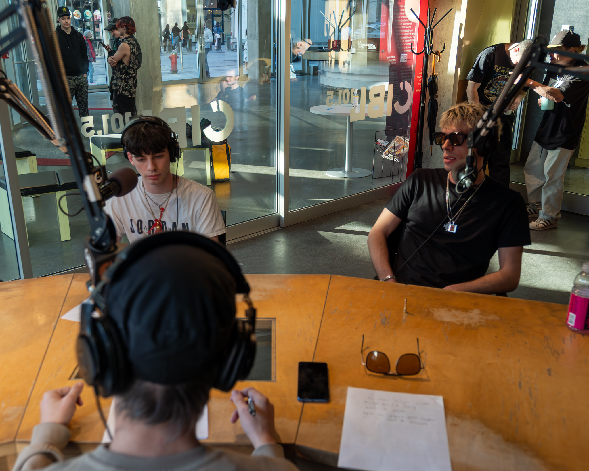 Musitechnic alumni working in a professional recording studio