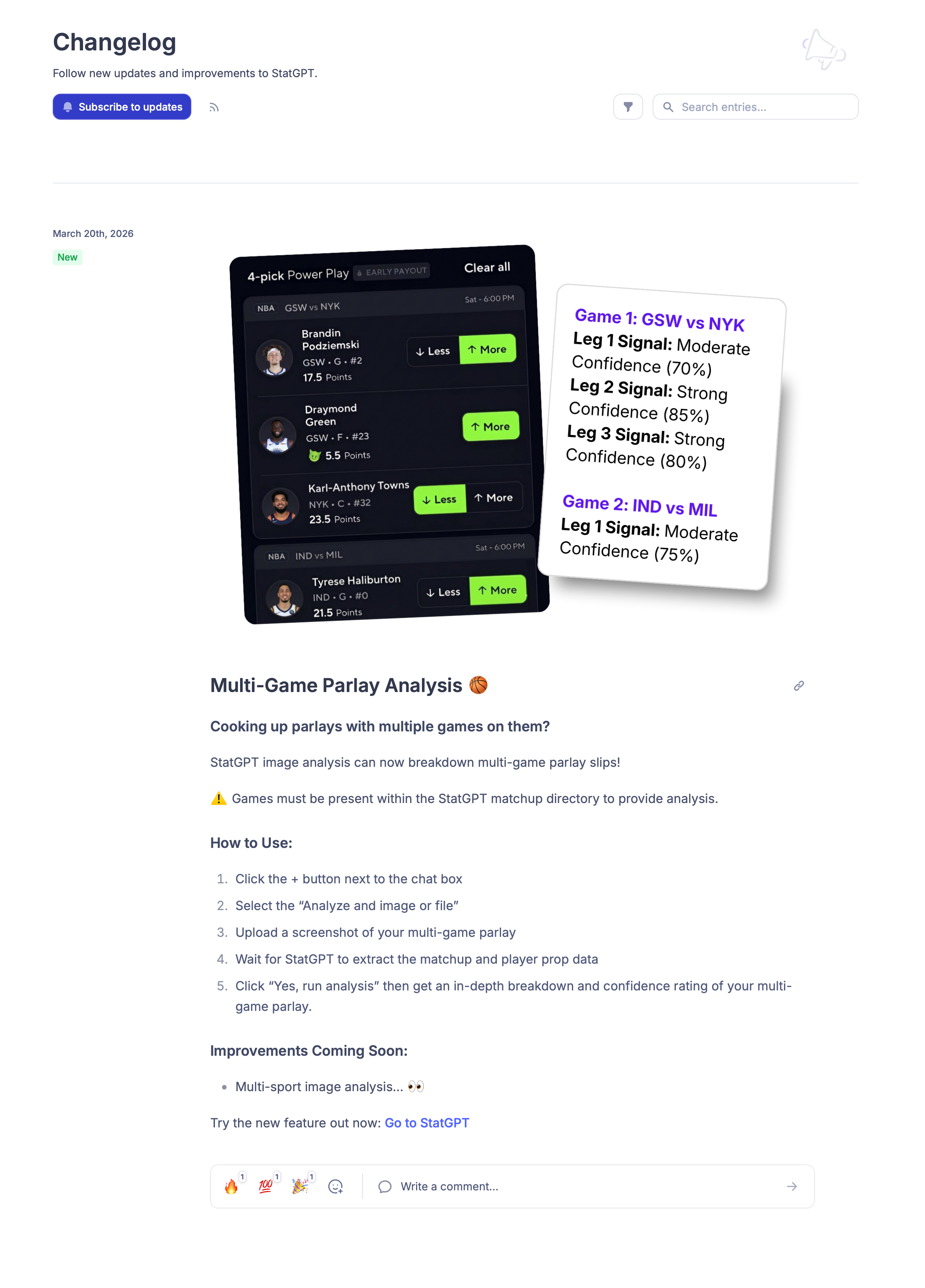 Statr Changelog Preview