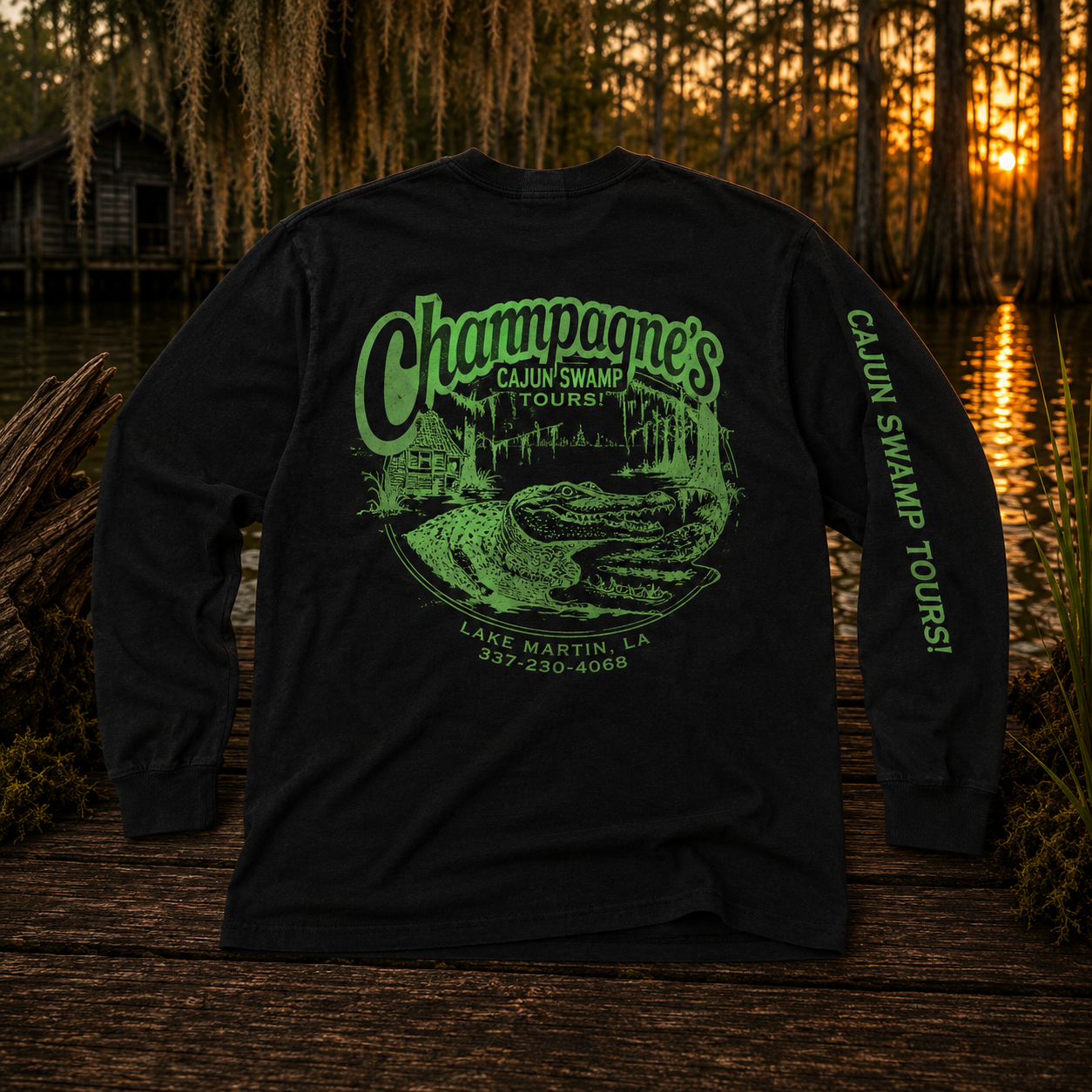 Black Long Sleeve Green Logo