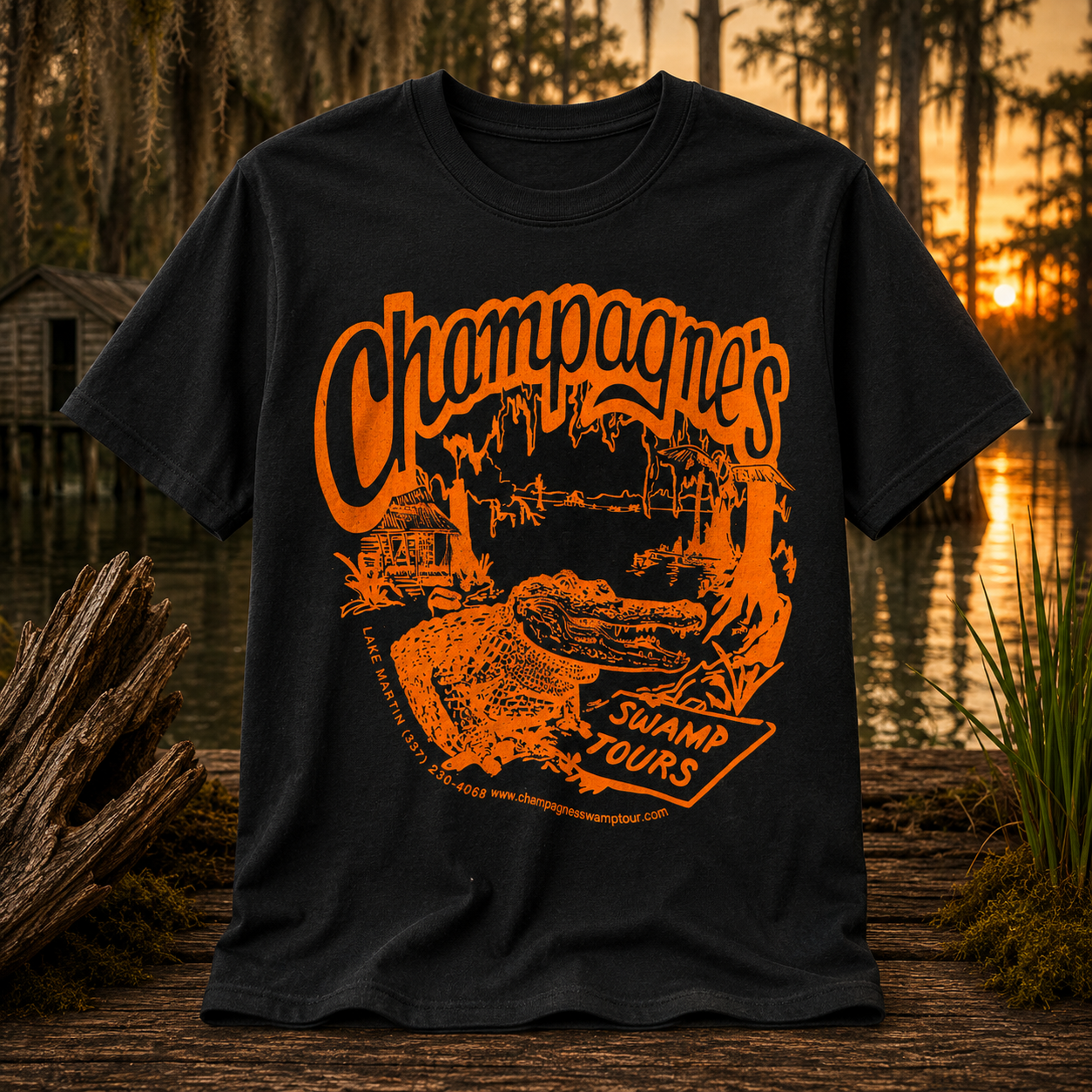 Black Tee Orange Logo