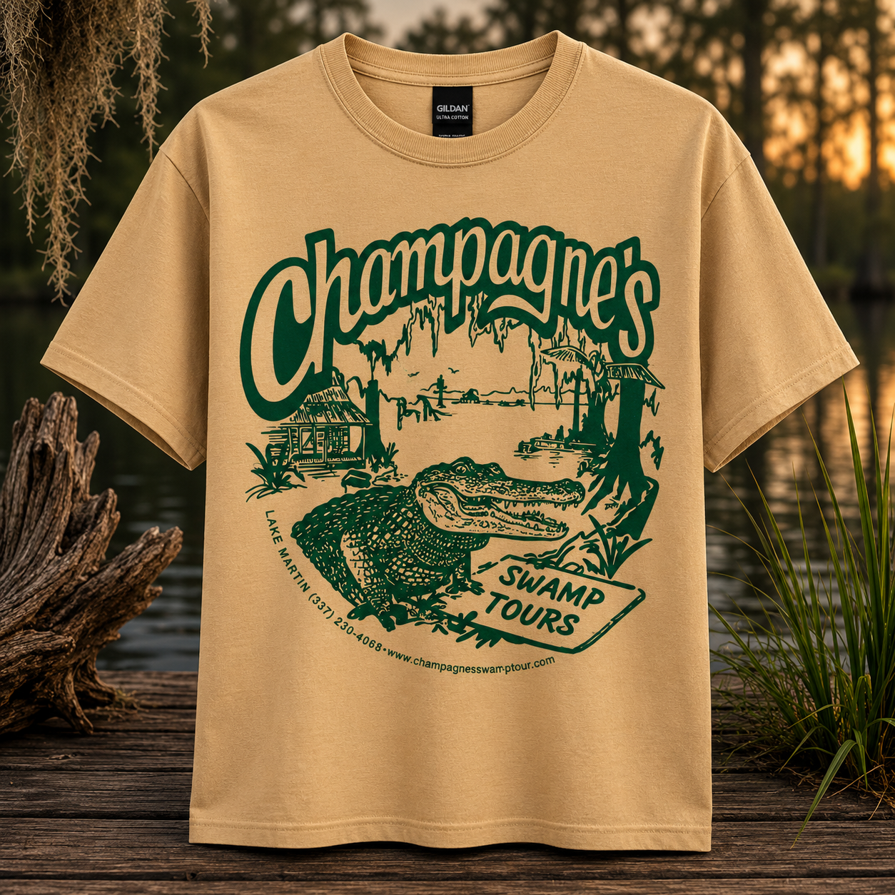 Vintage Tan Logo Tee