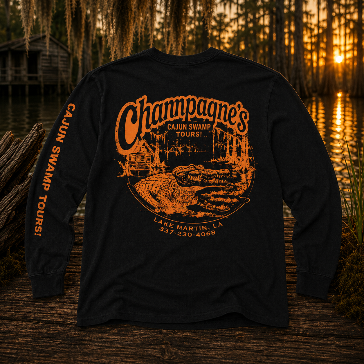 Black Long Sleeve Orange Logo