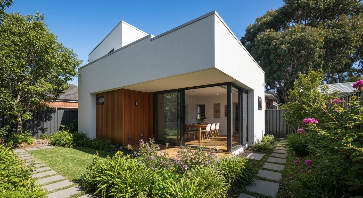 Modern granny flat exterior Melbourne