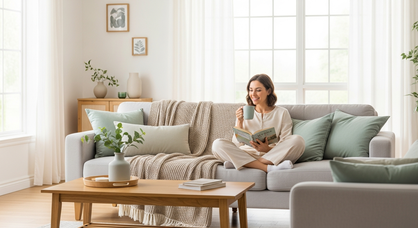 Clean and welcoming living room