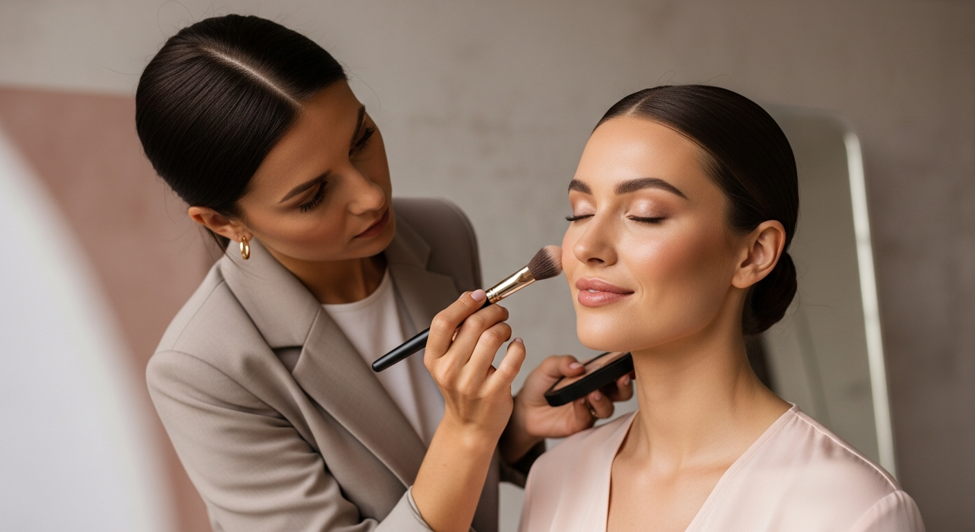 Lipa Putai applying makeup