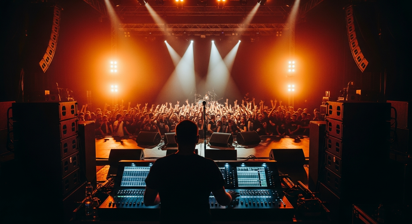 Live concert view from the soundboard