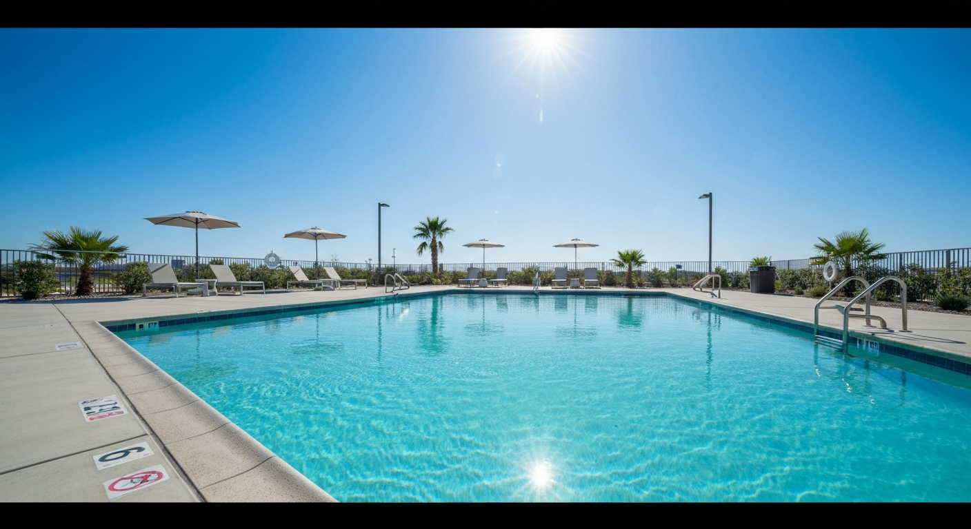 Pristine pool deck