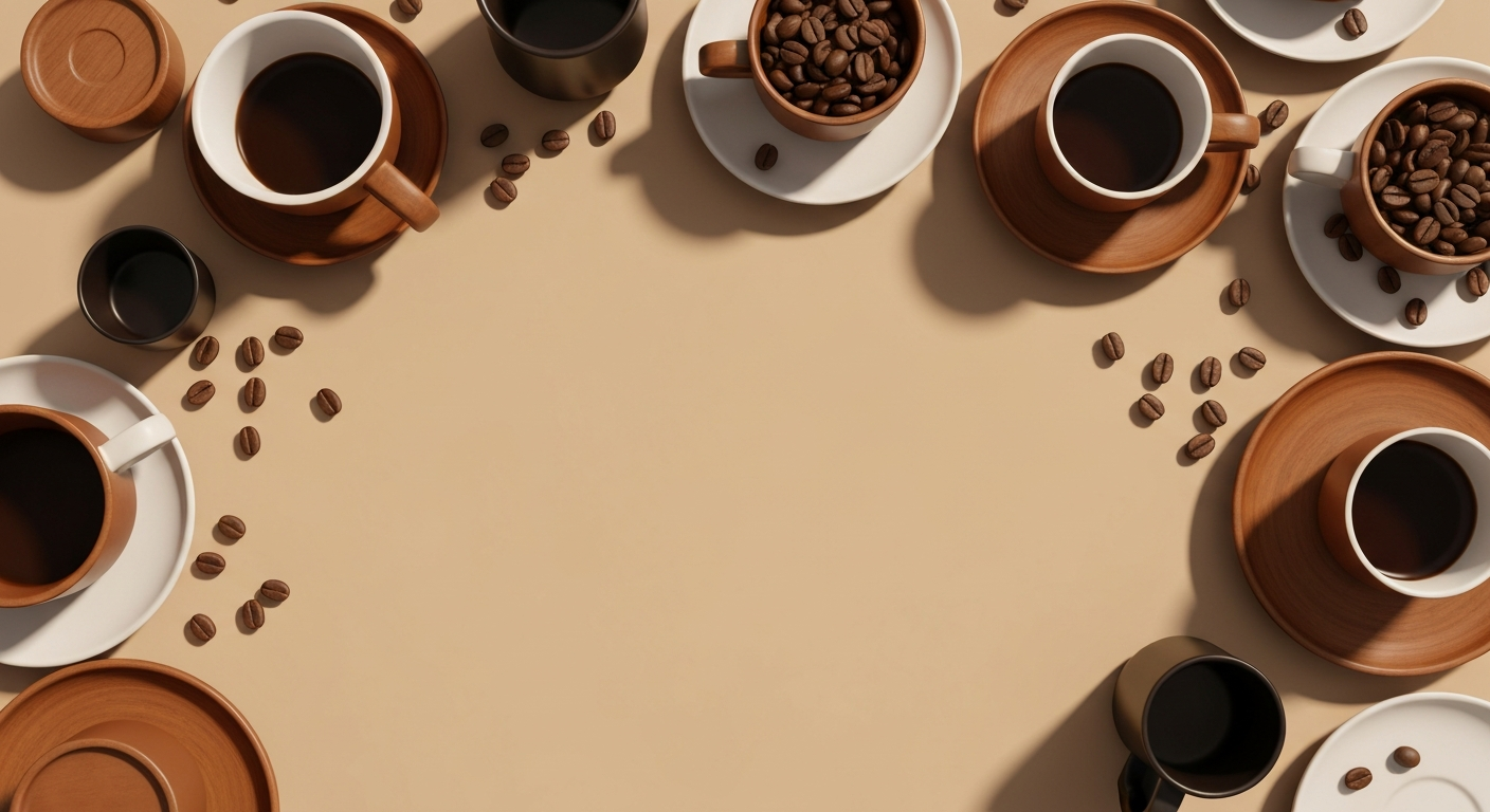 Warm coffee flat-lay