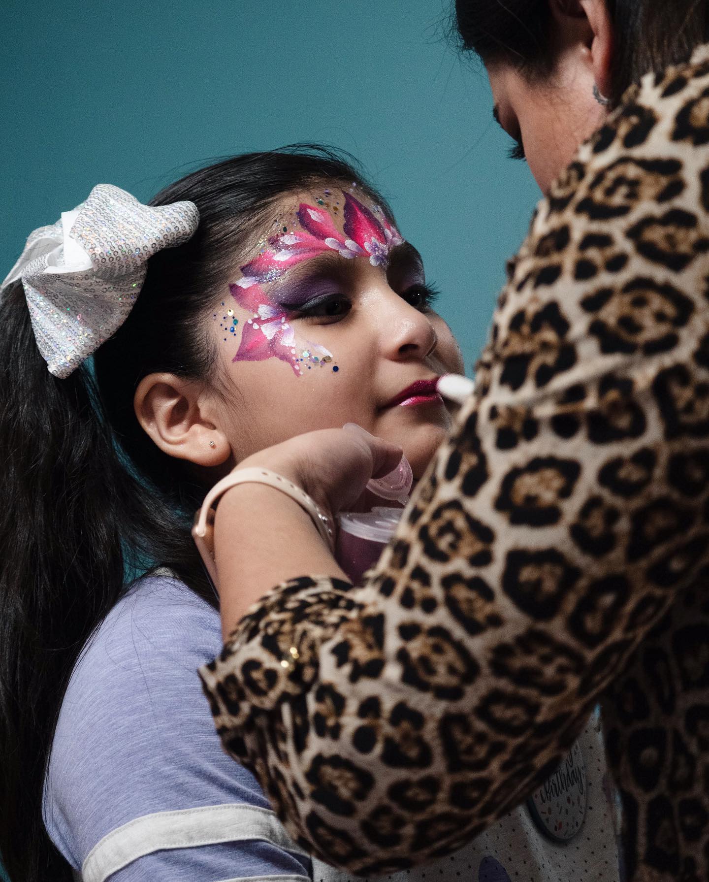 Kids face painting design at a Houston birthday party