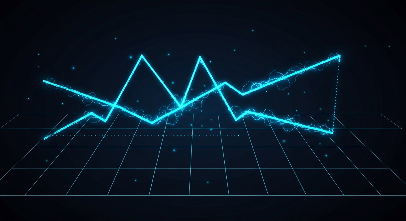 Glowing 3D chart showing divergent paths representing growth and operational capacity strain