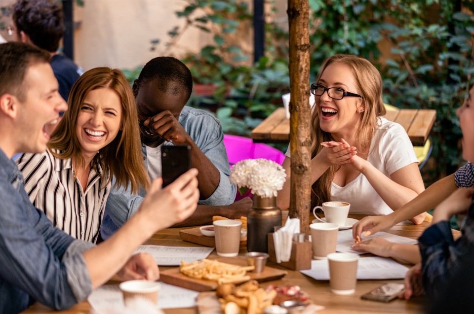 Friends laughing