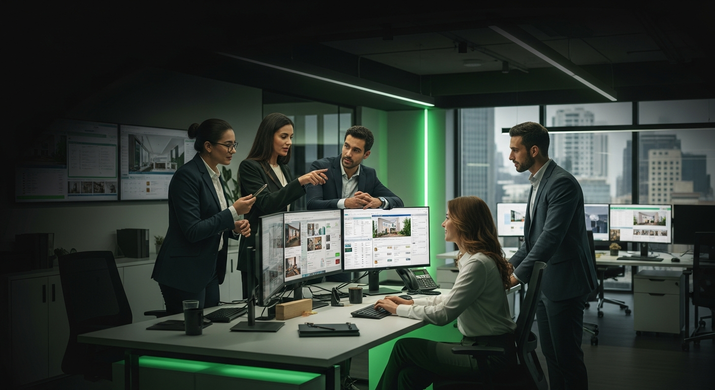 Real estate professionals collaborating