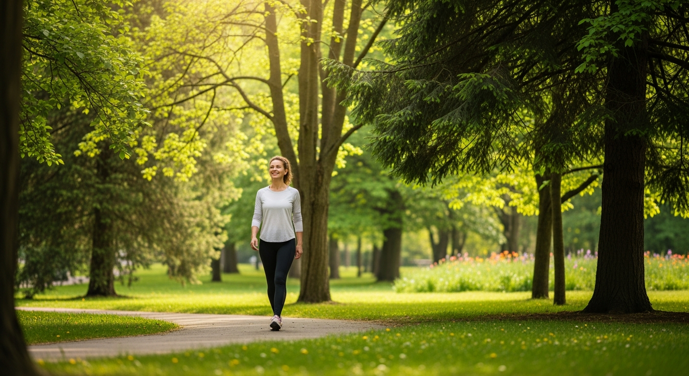Healthy woman enjoying nature