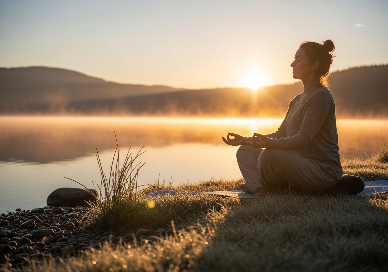 Mindfulness by the lake