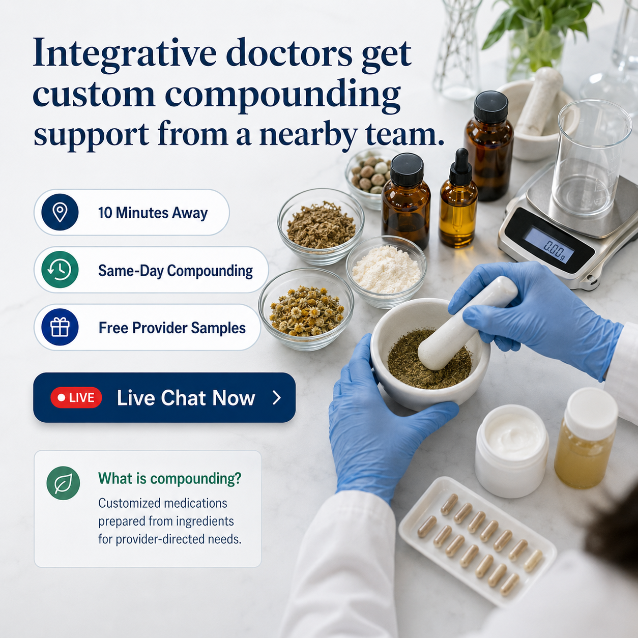 Integrative Compounding compounding support for healthcare providers at Jordan Pharmacy