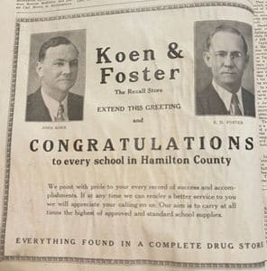 Historical Koen & Foster building housing Jordan Pharmacy