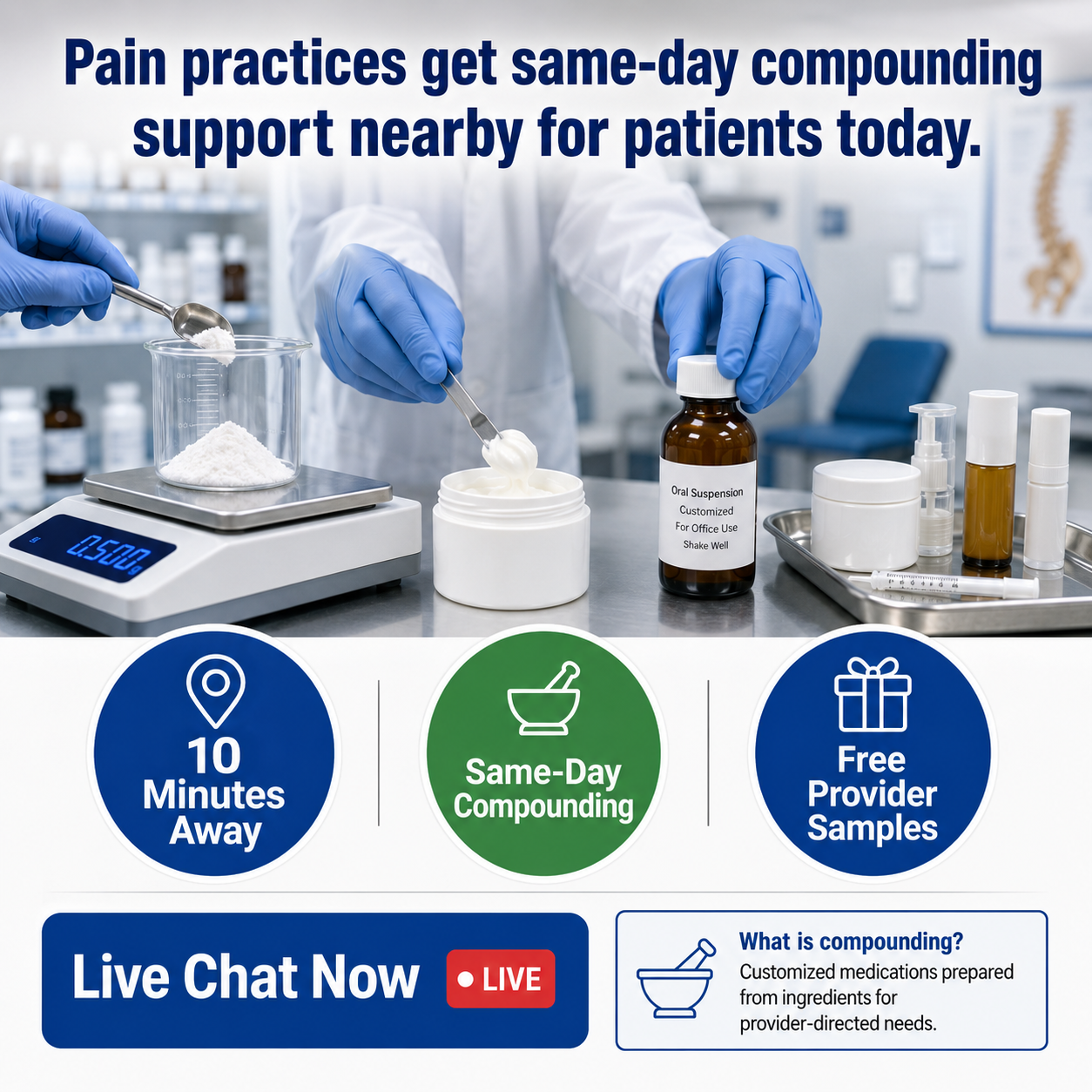 Pain Management custom compounding at Jordan Pharmacy