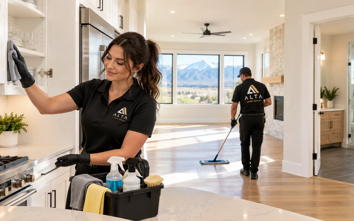 Professional move-in cleaning service preparing a Utah home for new residents