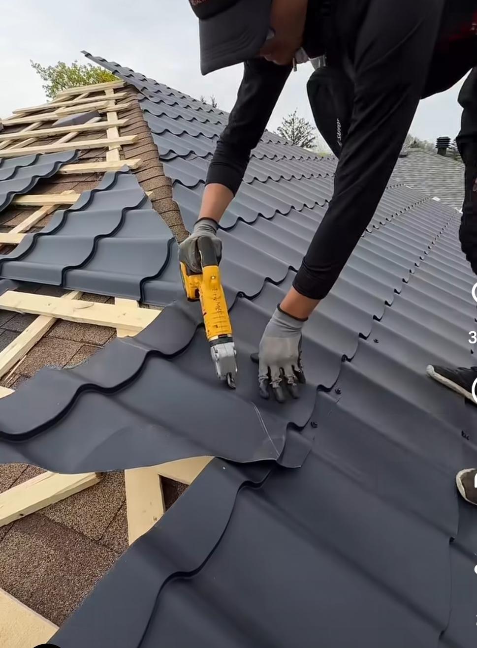 Metal standing seam roof installation on Utah County home by Alta Home Group