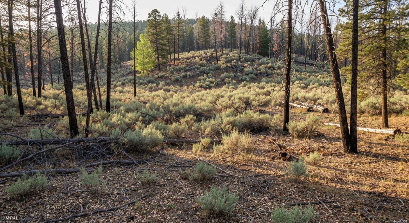 Overgrown forest before clearing