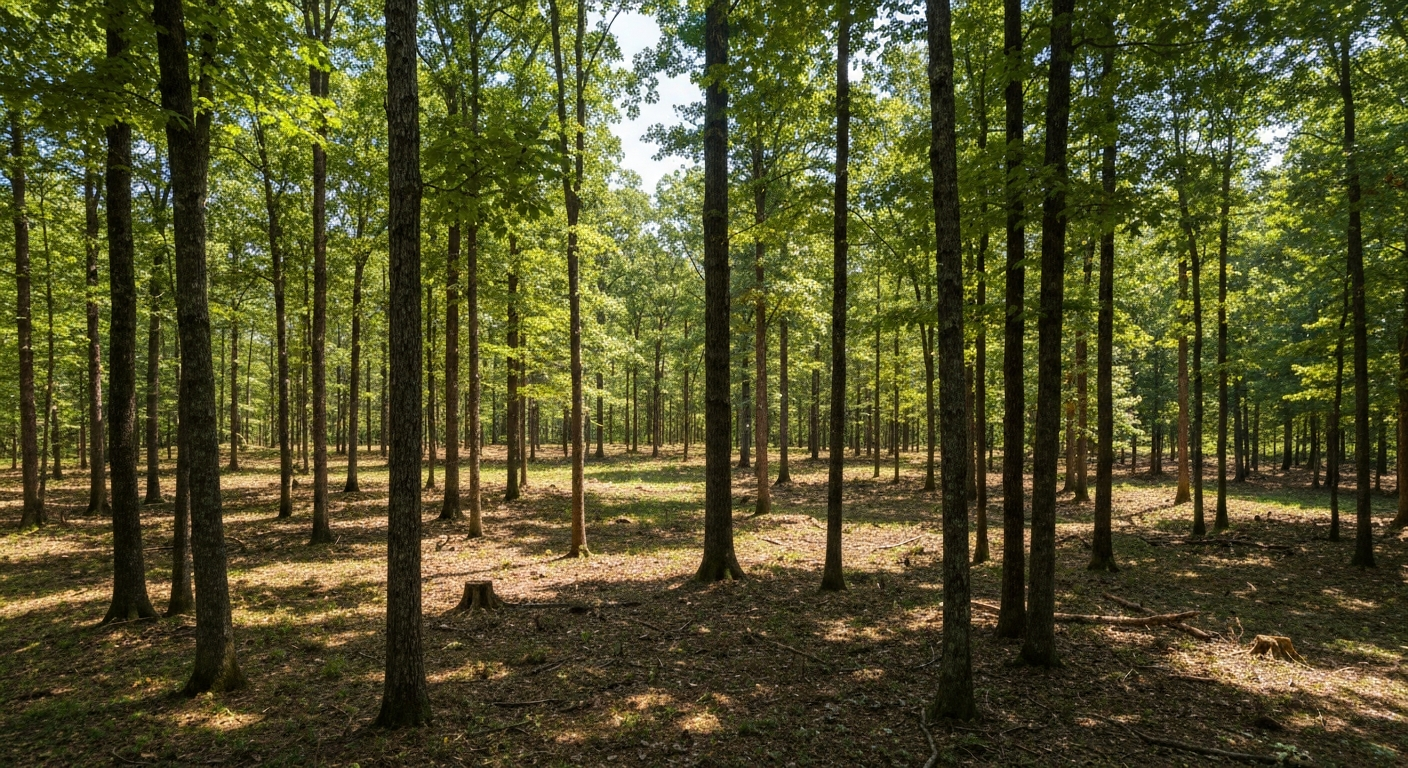 Cleared forest with defensible space