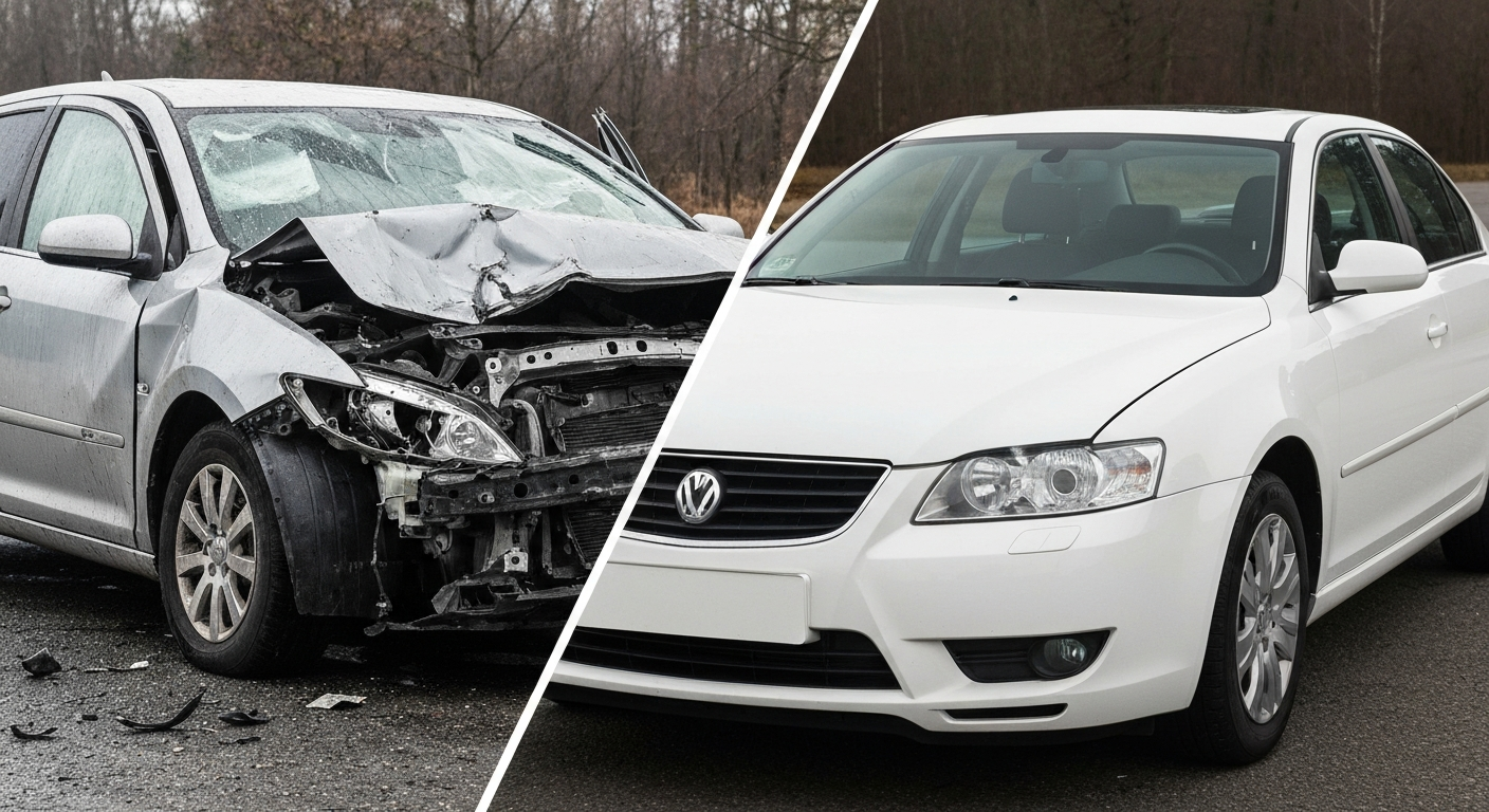 Before and after collision repair 1