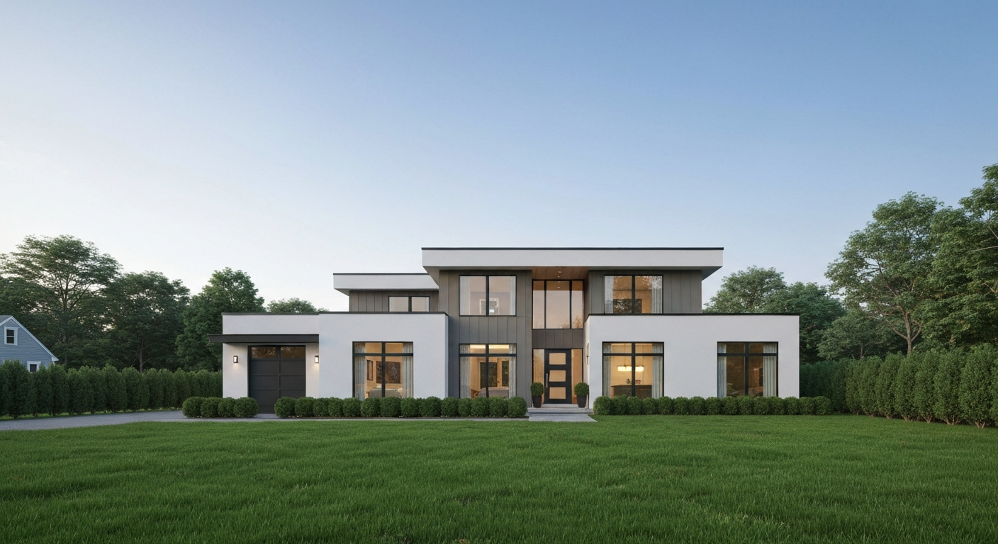 Newly completed single-family home in New England financed with a construction-to-permanent loan