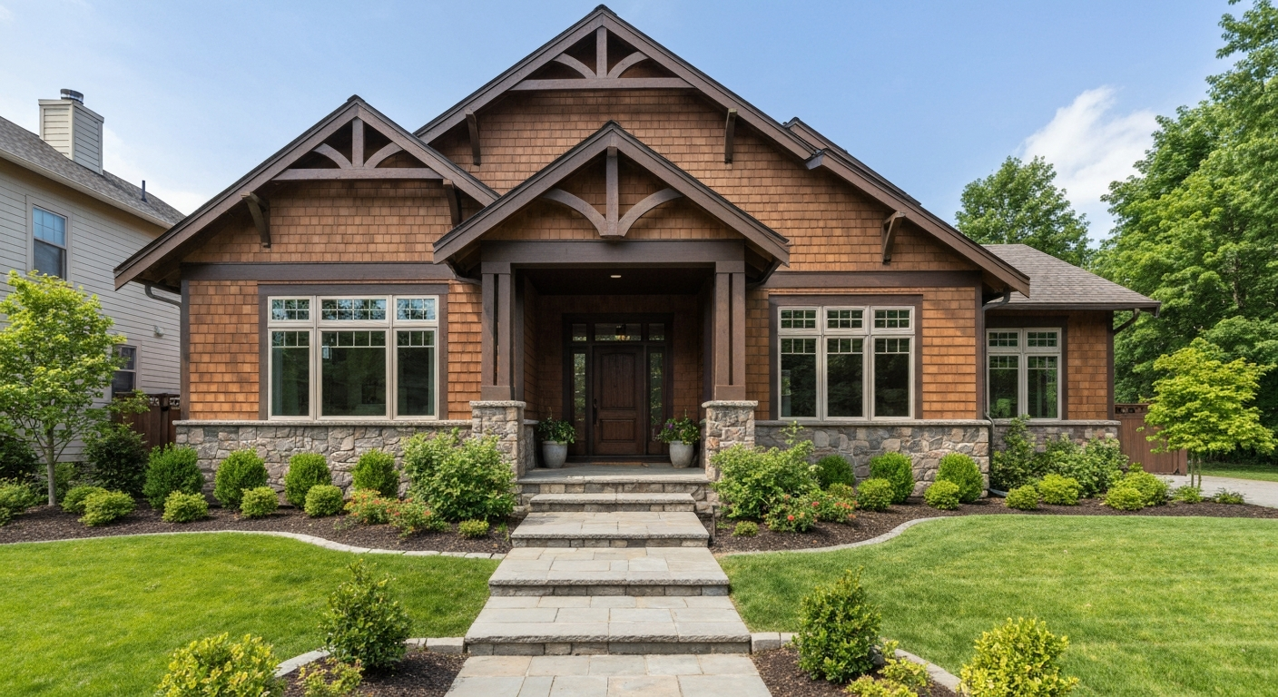 Completed 2,000 square foot single-family home exterior