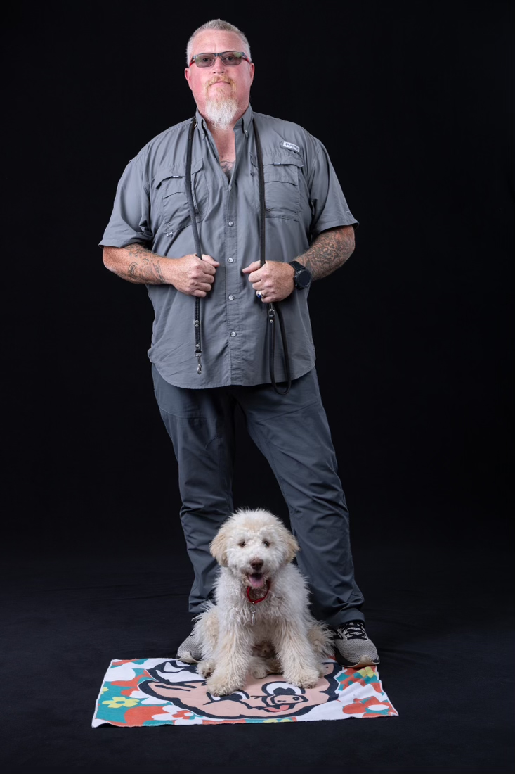 Shane Gentry with a dog