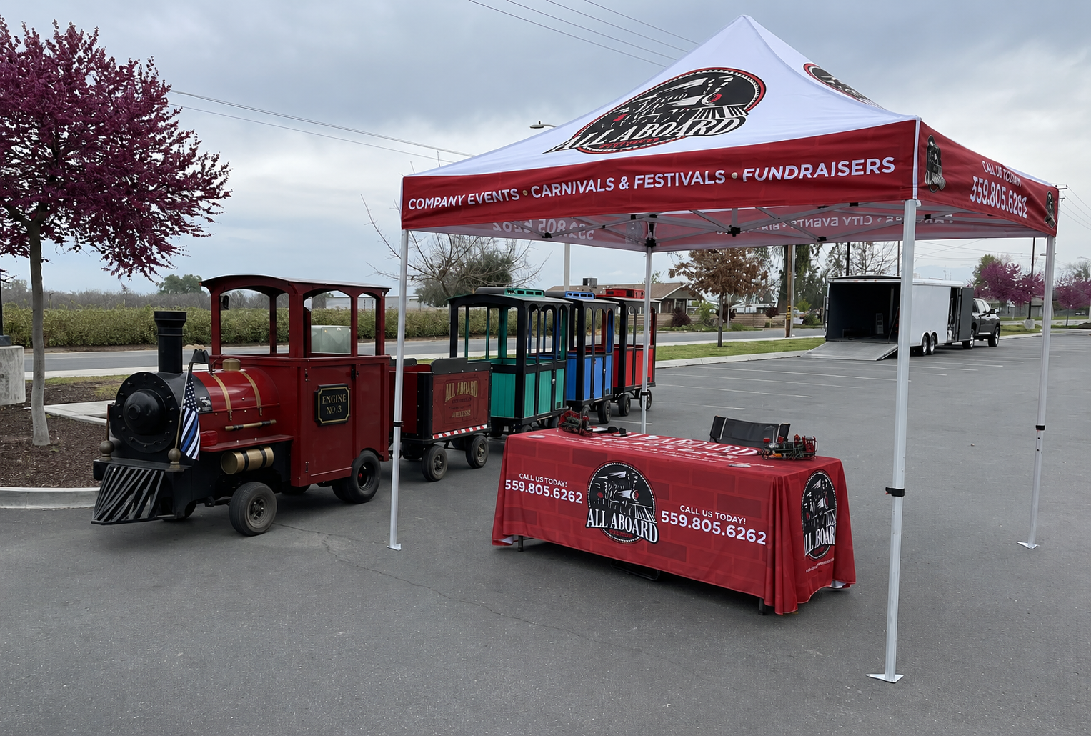 Trackless train setup