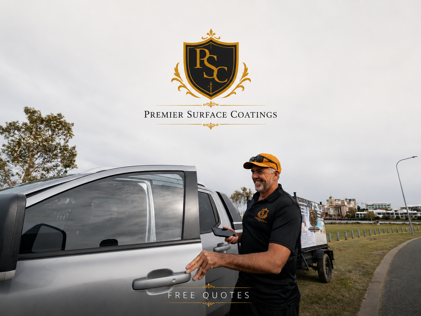 Shane Smith, local owner-operator of Premier Surface Coatings, inspecting a Gold Coast epoxy flooring project