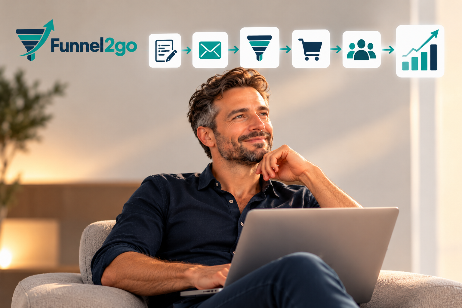 Zufriedener Funnel2Go Anwender mit erfolgreichem Funnel-System