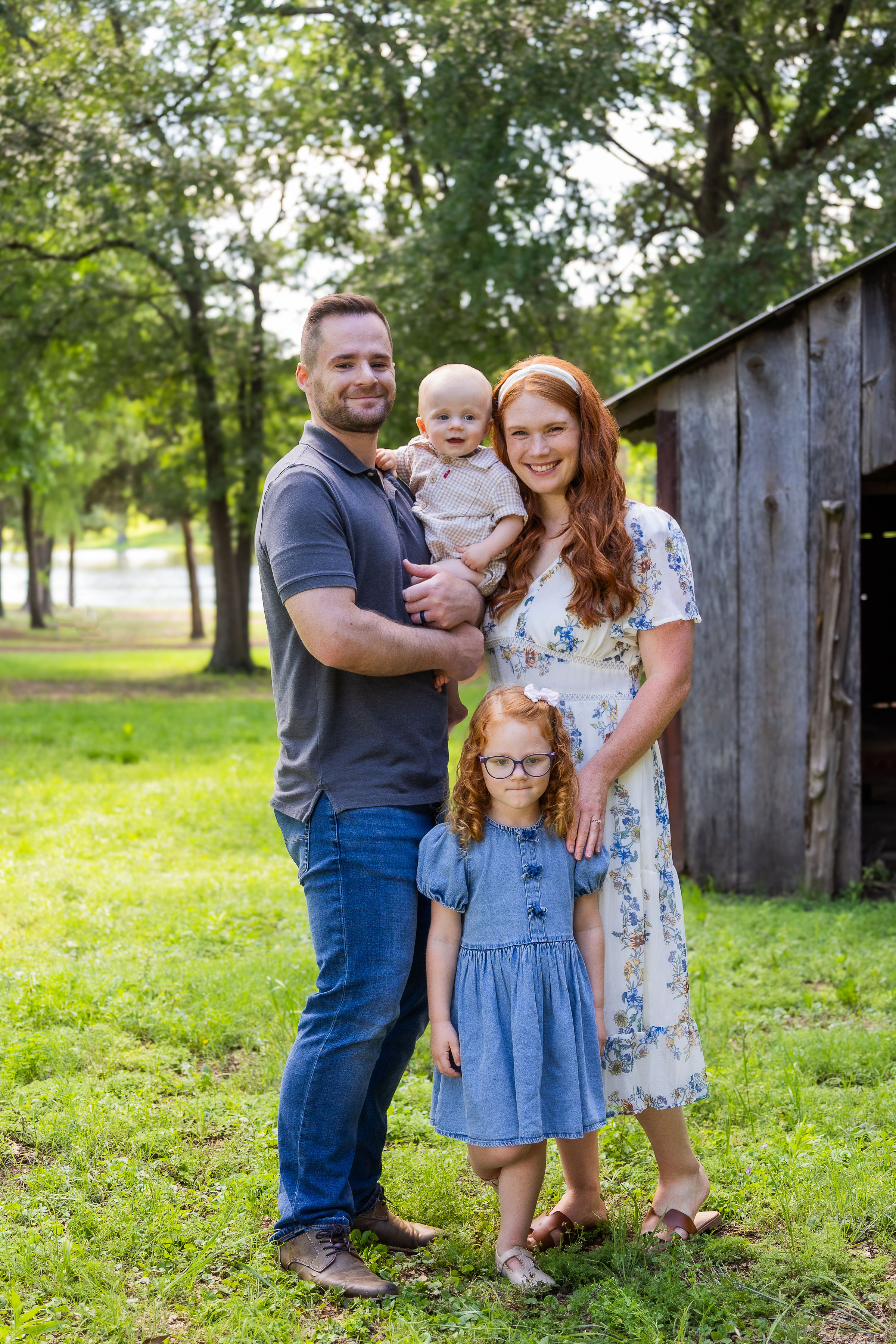 Eric Whittemore, founder of OptiPoint Digital, with his family in East Texas