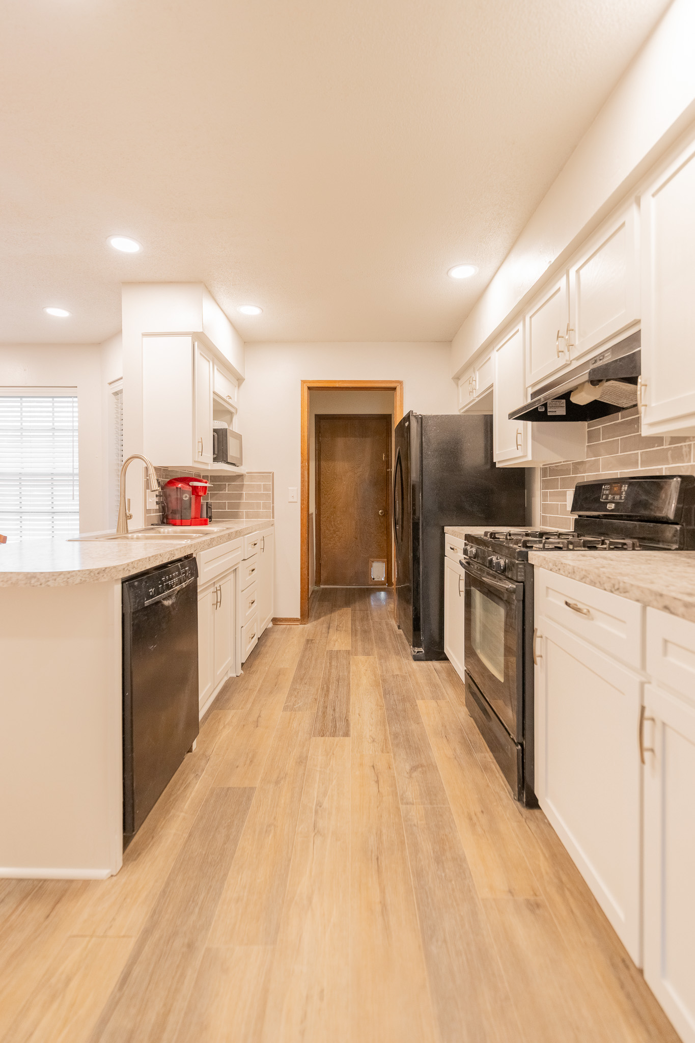 Custom Galley Kitchen & Hardwood Flooring