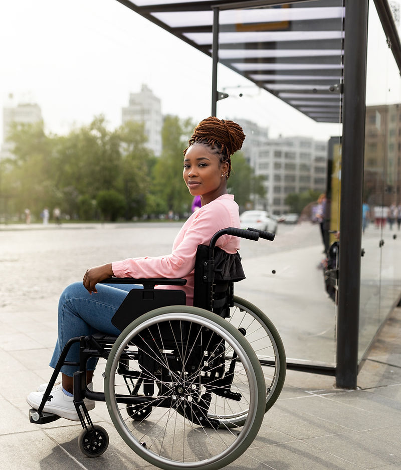 Senior waiting for medical transportation