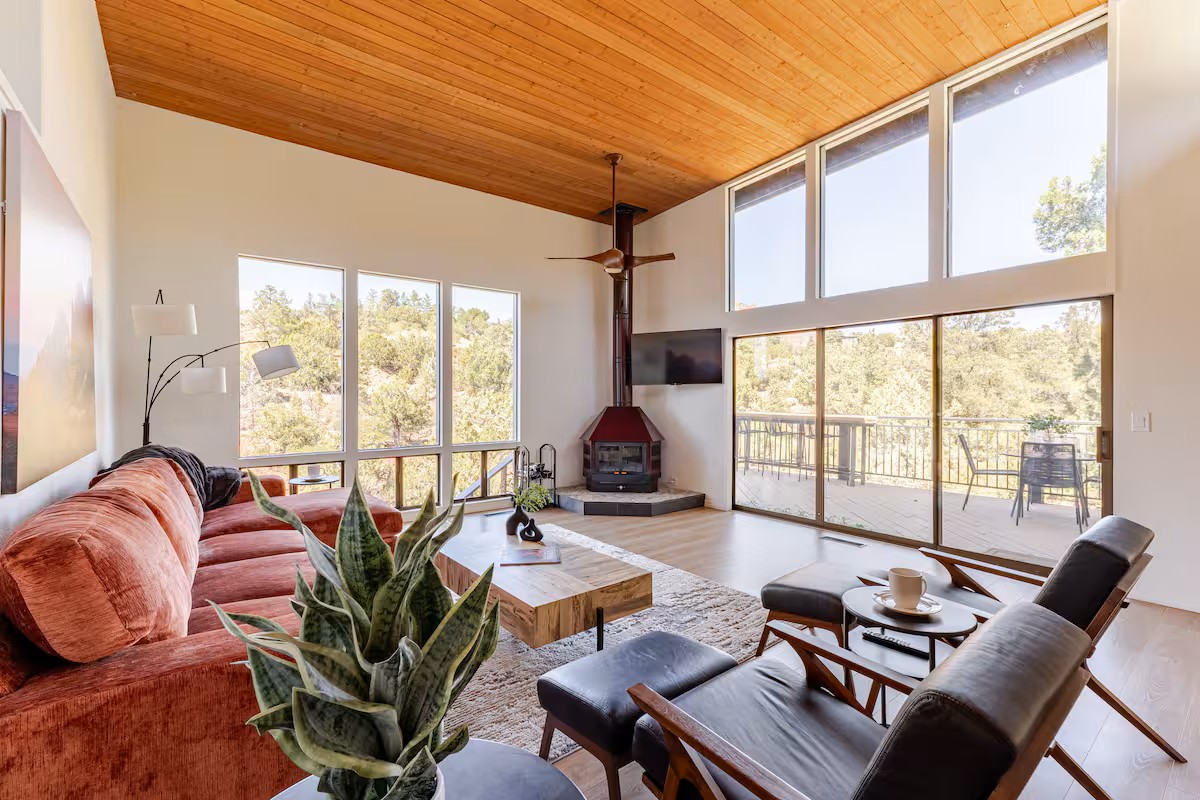 Living room with panoramic views