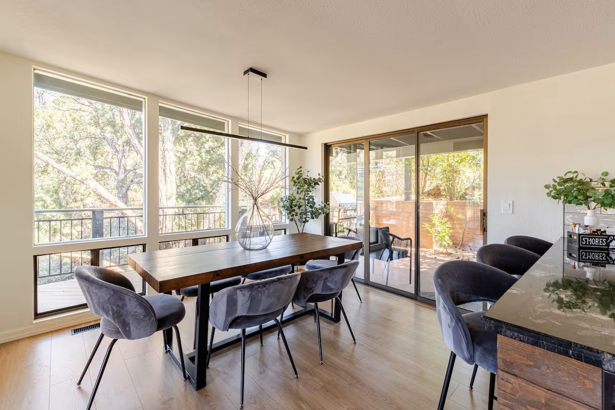 Chef's kitchen and dining area