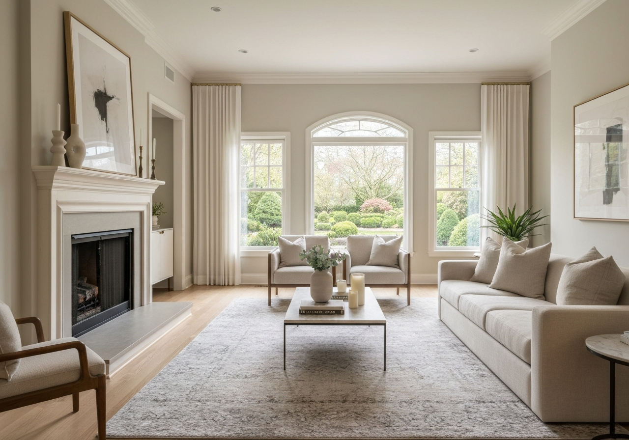 Elegant and calm suburban home interior