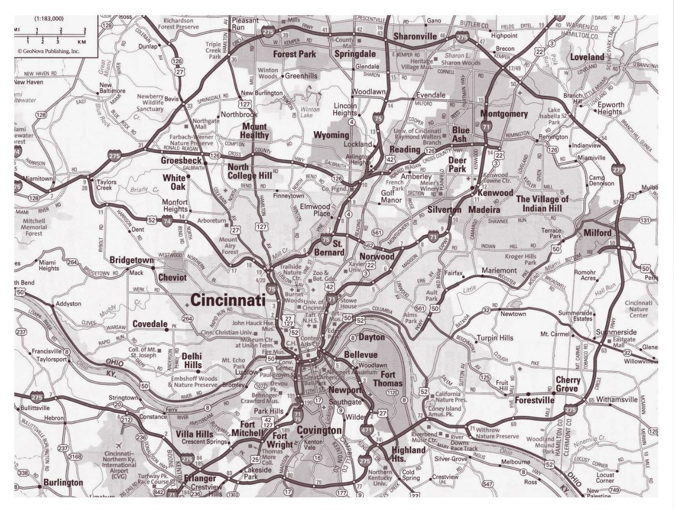Greater Cincinnati & Northern Kentucky Regional Map